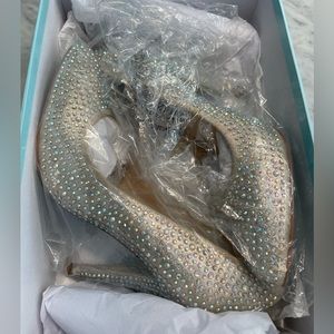 Betsy Johnson Crystal Studded Gold Shoes